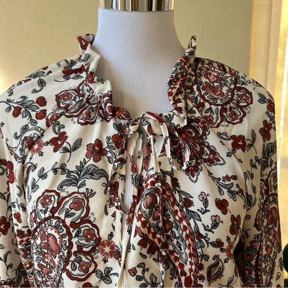 Banana Republic Paisley & Floral Printed Kerchief Hem Dress US6 $159 - Picture 6 of 15